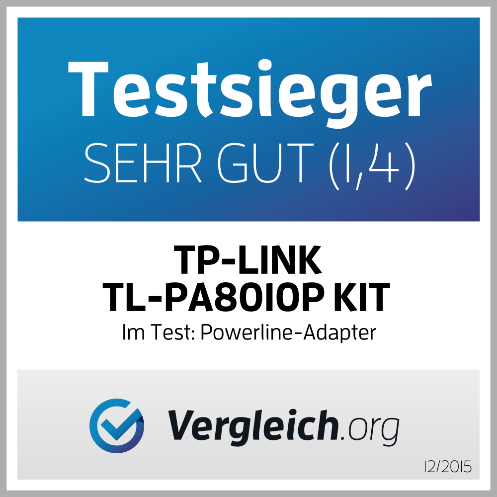 Vergleich.org Testsieger Sehr gut