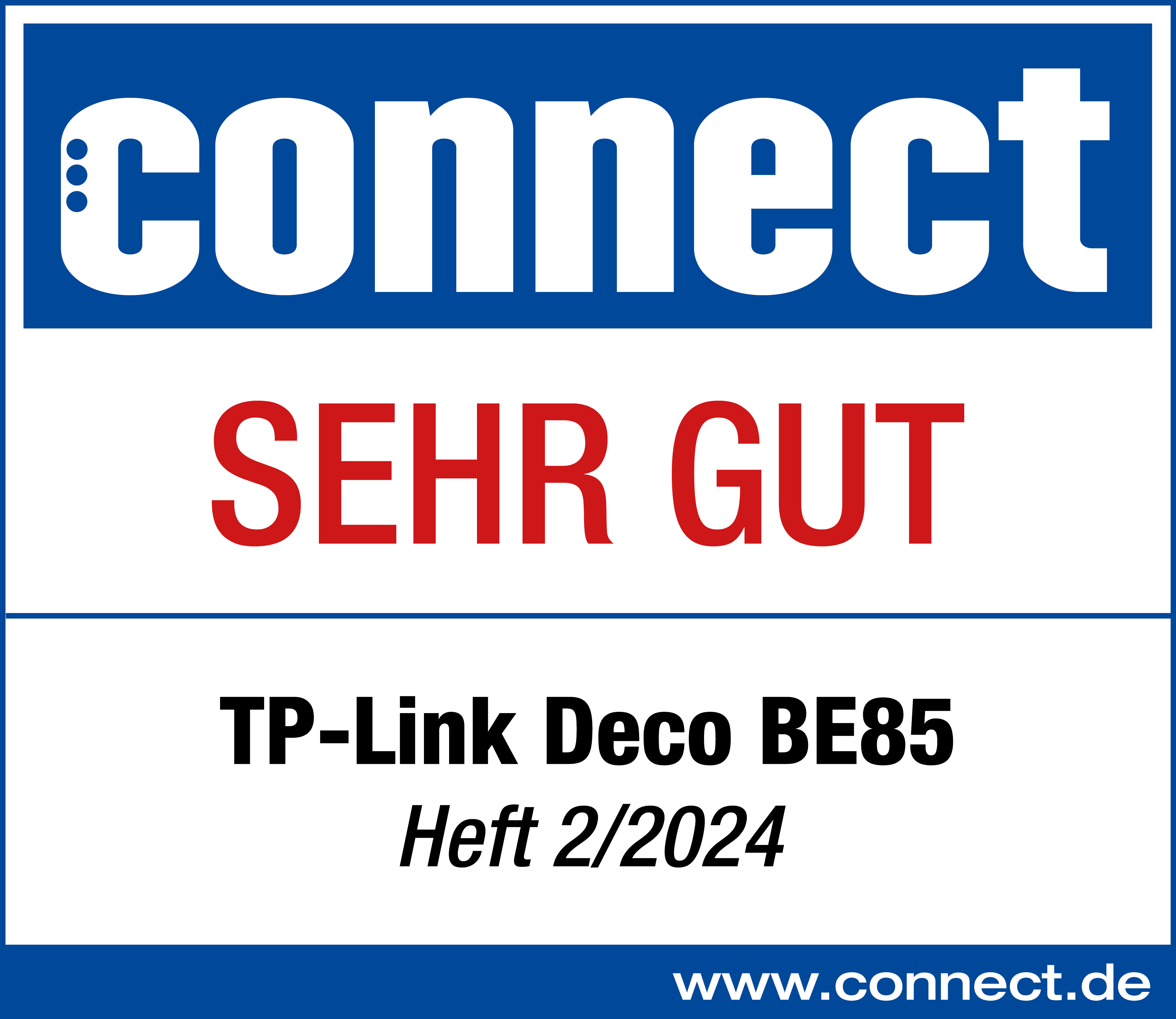Connect Testsiegel SEHR GUT_ Deco BE85