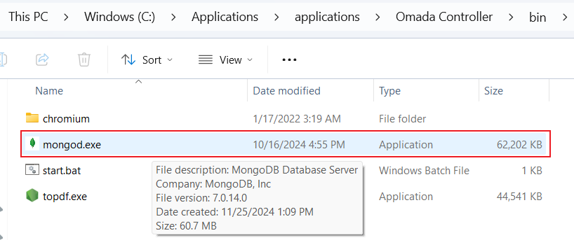Click MongoDB to test whether the startup issue can be triggered. 