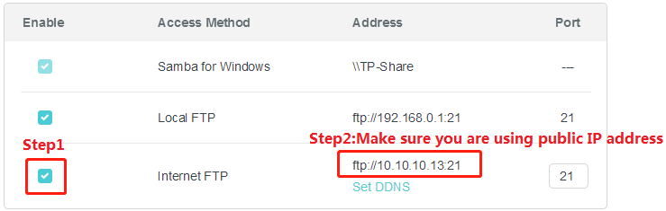 Using the address in the screenshot to visit the USB remotely.