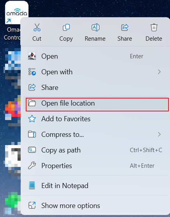 Click to open the Controller’s installation location. 